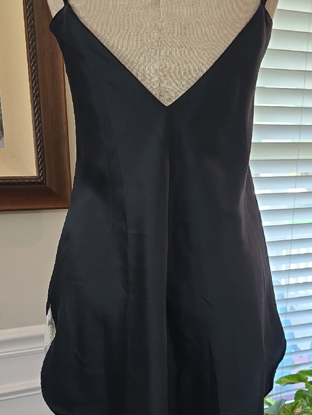 Black Chemise with Cream Lace Trim - Picture 8 of 8